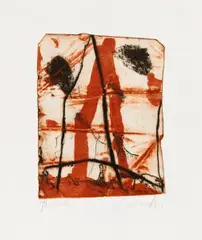 Ohne Titel by Emil Schumacher, Farbige Aquatintaradierung auf Büttenkarton, sold Jun 2016