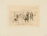 Max Liebermann, Promenade bei windigem Wetter, Lithografie auf Japan