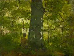 Lovis Corinth, "Im Walde", Öl auf Holz