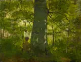 Lovis Corinth, "Im Walde", Öl auf Holz