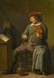 Hendrik Martensz Sorgh, Der Geigenspieler, Öl auf Eichenholz