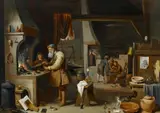 David d.J. Teniers, Der Alchemist, Öl auf Holz
