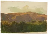 August Piepenhagen, Weite Landschaft im Riesengebirge (?), Öl auf Papier