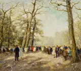 Sonniger Frühlingstag in Bois de Boulogne by Otto Eduard Pippel, Öl auf Leinwand, sold May 2016