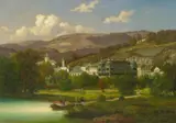 Eduard Hermann Lotz, Blick auf Bad Ems an der Lahn, Öl auf Leinwand