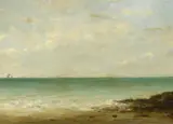An der normannischen Küste by Louis Emanuel Soulange Teissier, Öl auf Holz, sold May 2016