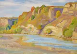 Georg Lührig, Flusslandschaft in Rumänien, Öl auf Leinwand