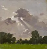 Georg Lührig, Wolkenstudie, Öl auf Leinwand