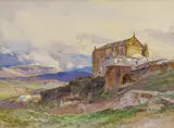 Edward Harrison Compton, Weite süditalienische Landschaft mit Klosteranlage