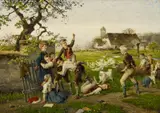 Fritz Beinke, Spielende Kinder, Öl auf Leinwand