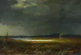 Christian Kröner, "Abenddämmerung im Bruch", Öl auf Leinwand