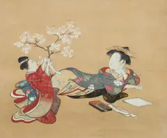 Settei Tsukioka, Auktion 375, Los 2279, Wohl 18. Jh, Farben, Tusche und gofun-Weiß und Gold auf Papier