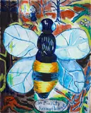 Jörg Immendorff, Ohne Titel (Kampfbiene im Einsatz), Öl auf Leinwand