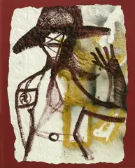 Ohne Titel by Jonathan Meese, Mischtechnik auf Japan, sold Jun 2016