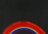 Otto Piene, Regenbogen für Hering, Farbserigrafie und Sprühfarbe auf schwarzem Karton