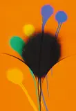 Otto Piene, Entwurf für eine fliegende Plastik, Farbserigrafie auf Velin