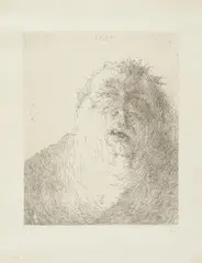Selbst elegisch by Horst Janssen, Radierung auf Velin, sold Jun 2016