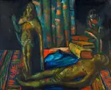 Bruno Krauskopf, Ohne Titel (Stillleben mit Skulpturen und Büchern)