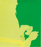 Lourdes Castro, Pause Café, Farbserigrafie auf gelbfarbenem Rhodoid