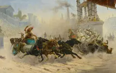 Im Hippodrom by Adolf Baumgartner-Stoiloff, Öl auf Leinwand, sold May 2016