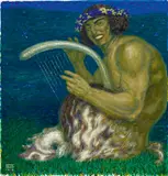 Hanns Pellar, "Abendlied", Gouache und Tempera (Mischtechnik) auf Holz