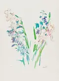 Lilien und Rittersporn by Oskar Kokoschka, Farblithografie auf BFK RIVES FRANCE (Wasserzeichen), sold Jun 2016