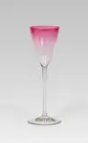 Wine glass by Koloman Moser, clear glass, partly pink overlay, sold Nov 2015