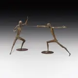 Franz Hagenauer, Pair of fencers, brass, patinated