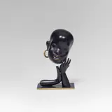 Franz Hagenauer, African head°, brass, patinated