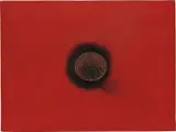 Untitled (Small Fire Painting) by Otto Piene, 1964, oil, gouache and soot on canvas board mounted on panel, sold May 2016