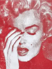 Marilyn Crying by Russell Young, 2010, acrylic, enamel, diamond dust and screenprint on linen, sold May 2016