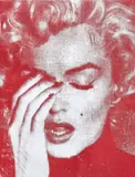 Russell Young, Marilyn Crying, 2010, acrylic, enamel, diamond dust and screenprint on linen