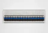 Jesús Rafael Soto, Cuadrados y escritura blanca, 1979, acrylic on wood, painted metal, metal rod construction and nylon string