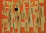 Carlos Mérida, El disco negro, 1962, petroplastic on wood