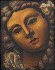 Cabeza (Face of a Woman) by Mario Carreño Morales, 1937, duco on wood, offered May 2016