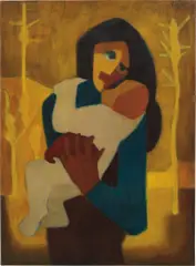 Tilsa Tsuchiya, Maternidad, 1953-1955, oil on canvas