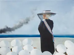 Julio Larraz, Naval Operations, 1990, oil on canvas