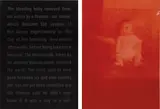 Rosângela Rennó, Untitled (bebê) (From the series "Vermelha"), 1996, C-print photograph and self-adhesive cut text on acrylic, in two parts