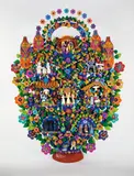 Oscar Soteno, Árbol de los nacimientos, 2015, polychromed molded clay