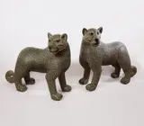 Juana Gómez Ramírez, Par de Jaguares, 2015, painted clay, in two parts