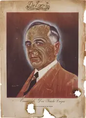 Dr Lakra, Untitled (Don Getulio Vargas), 2006, watercolor and pencil on vintage magazine