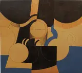 Carlos Rojas, Jarras de agua, 1961, collaged paper and pencil on board