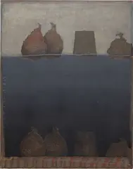 Jim Amaral, De Profundis Reflections, No. 50, 1986, acrylic, oil and collage on board