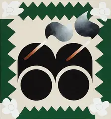 Math Bass, Newz!, 2014, gouache on canvas