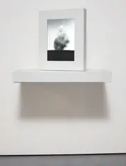 John Gerrard, Smoke Tree IV, 2006, simulation with artist's Corian frame and Corian console table
