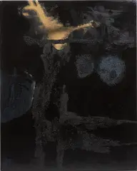 La Fonda Midnight by Rosy Keyser, 2008, sawdust, obsidian and enamel on canvas, offered Sep 2016