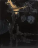 Rosy Keyser, La Fonda Midnight, 2008, sawdust, obsidian and enamel on canvas