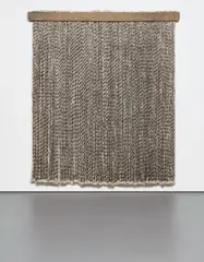 Lucy Dodd, Unwound Rope Wall Piece, 2011, wood, unwound rope
