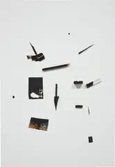 Untitled by Richard Aldrich, 2011-2012, painted rubber, wood, cardboard and cloth on linen, offered Sep 2016