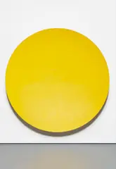 Jonathan Borofsky, The Sun at 3,214,887, 1989, acrylic on canvas mounted on concave welded aluminum theater light